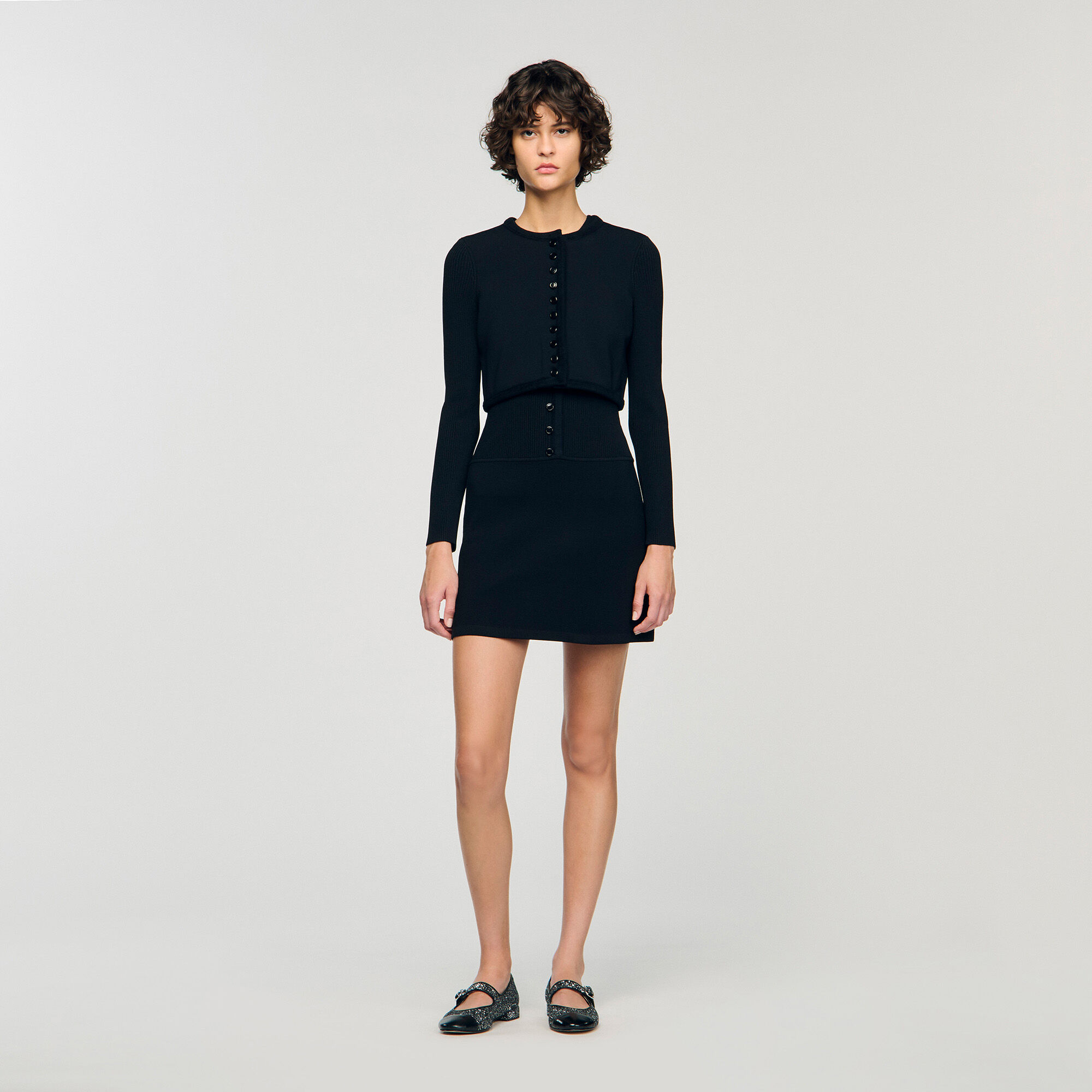 Cardigan corto in maglia fine