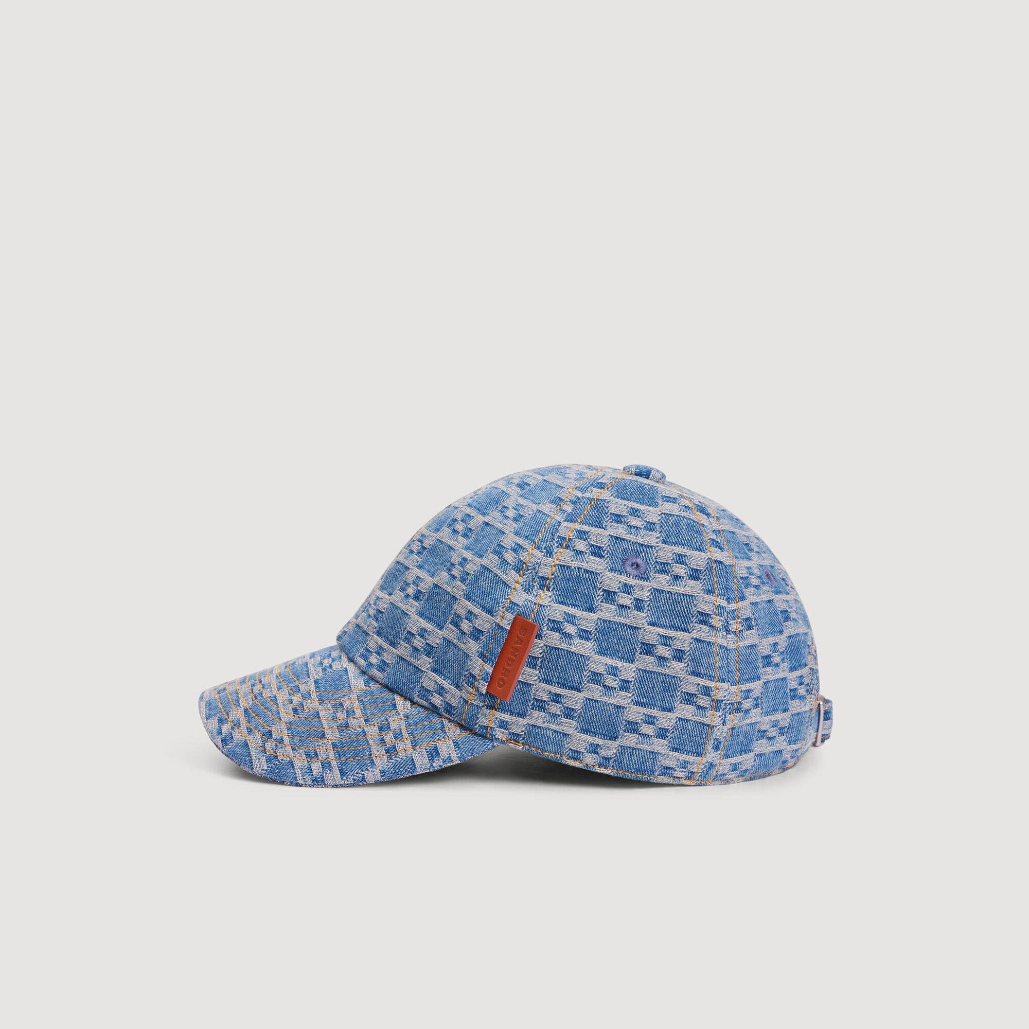 Berretto in denim con motivo croce