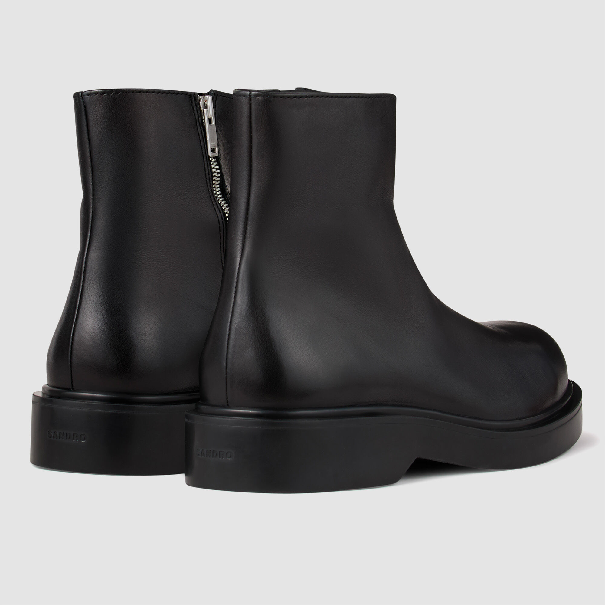 Stivali da uomo in pelle con zip