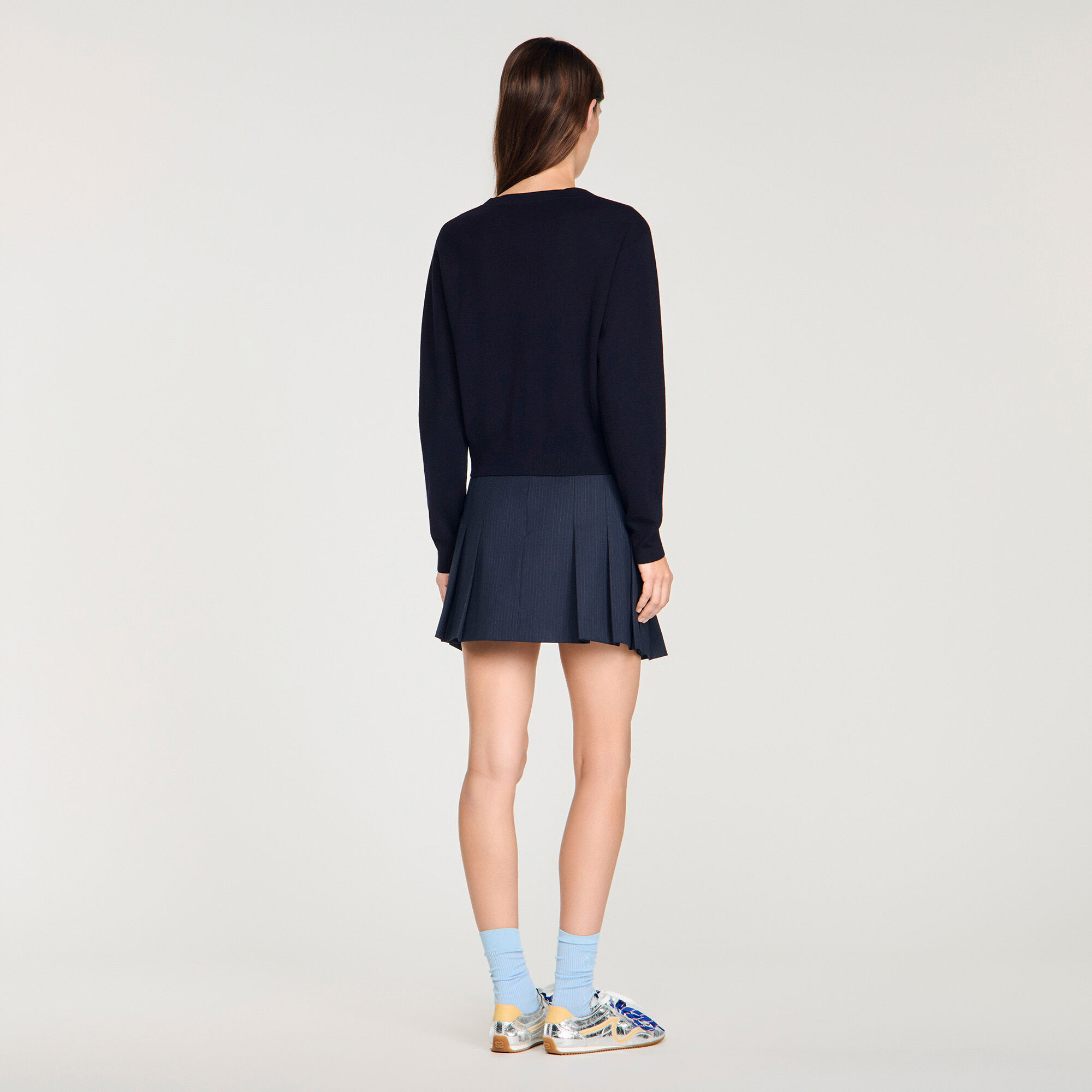 Pullover in lana con scollo a V