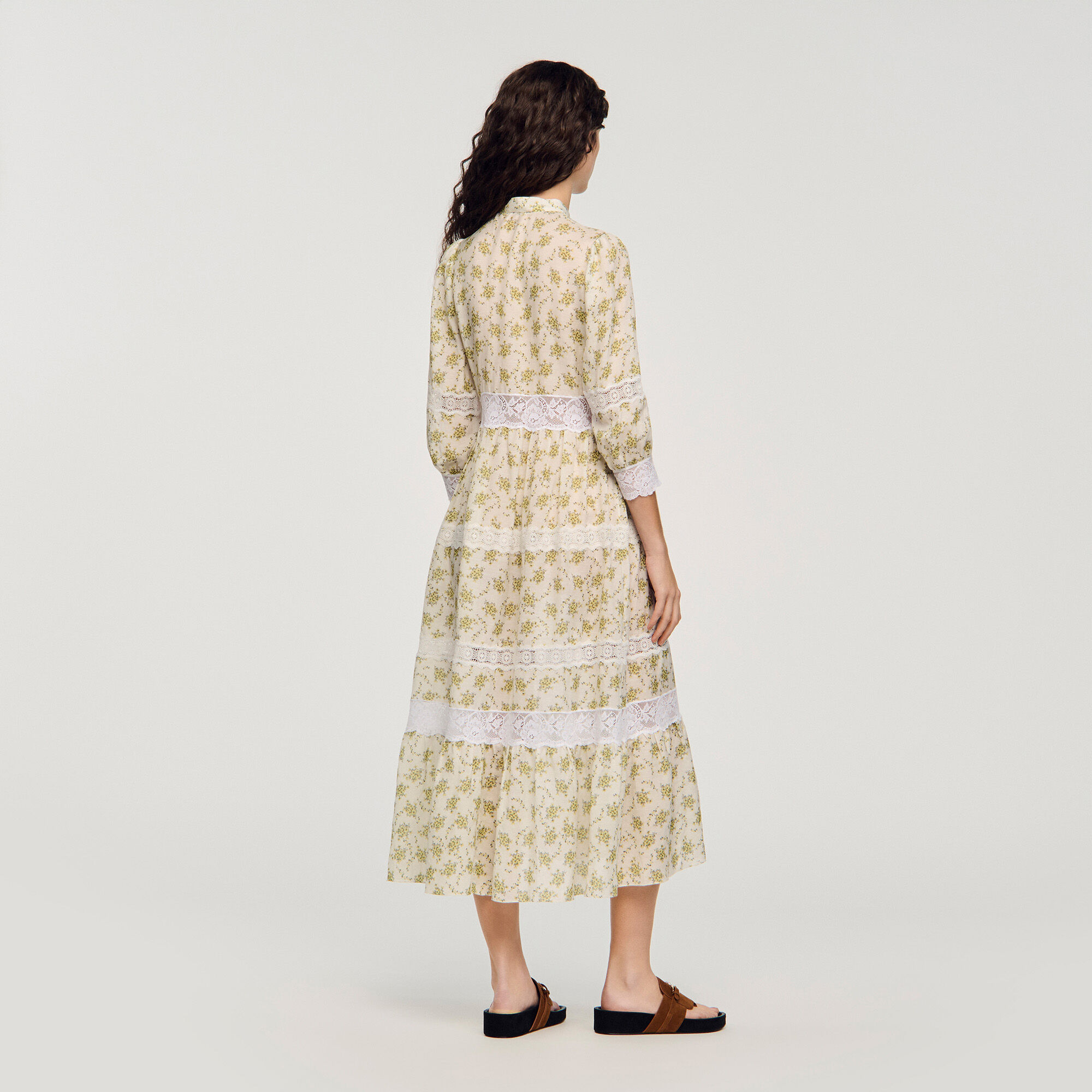 Abito midi in pizzo floreale