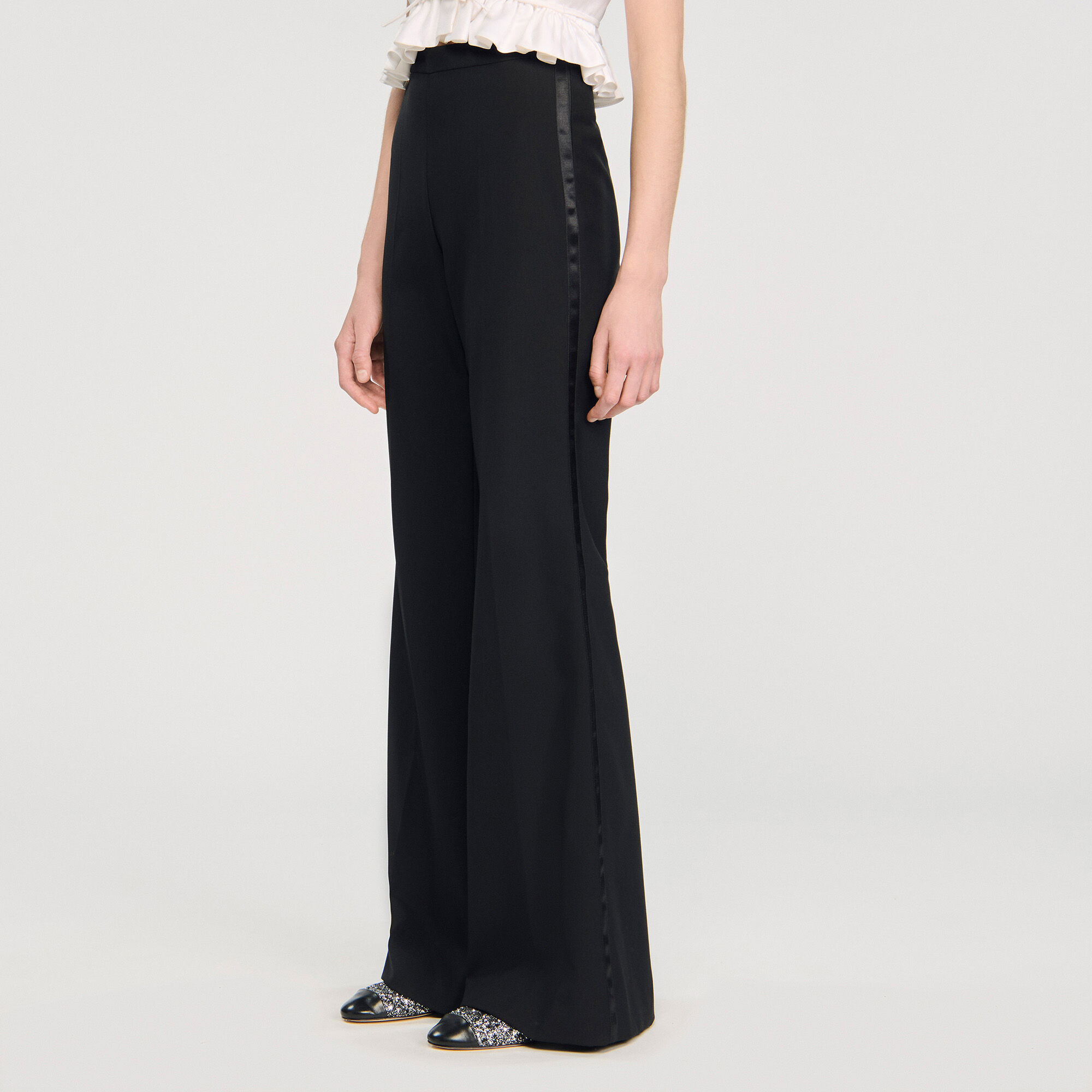 Pantaloni per uomo in seta con righe