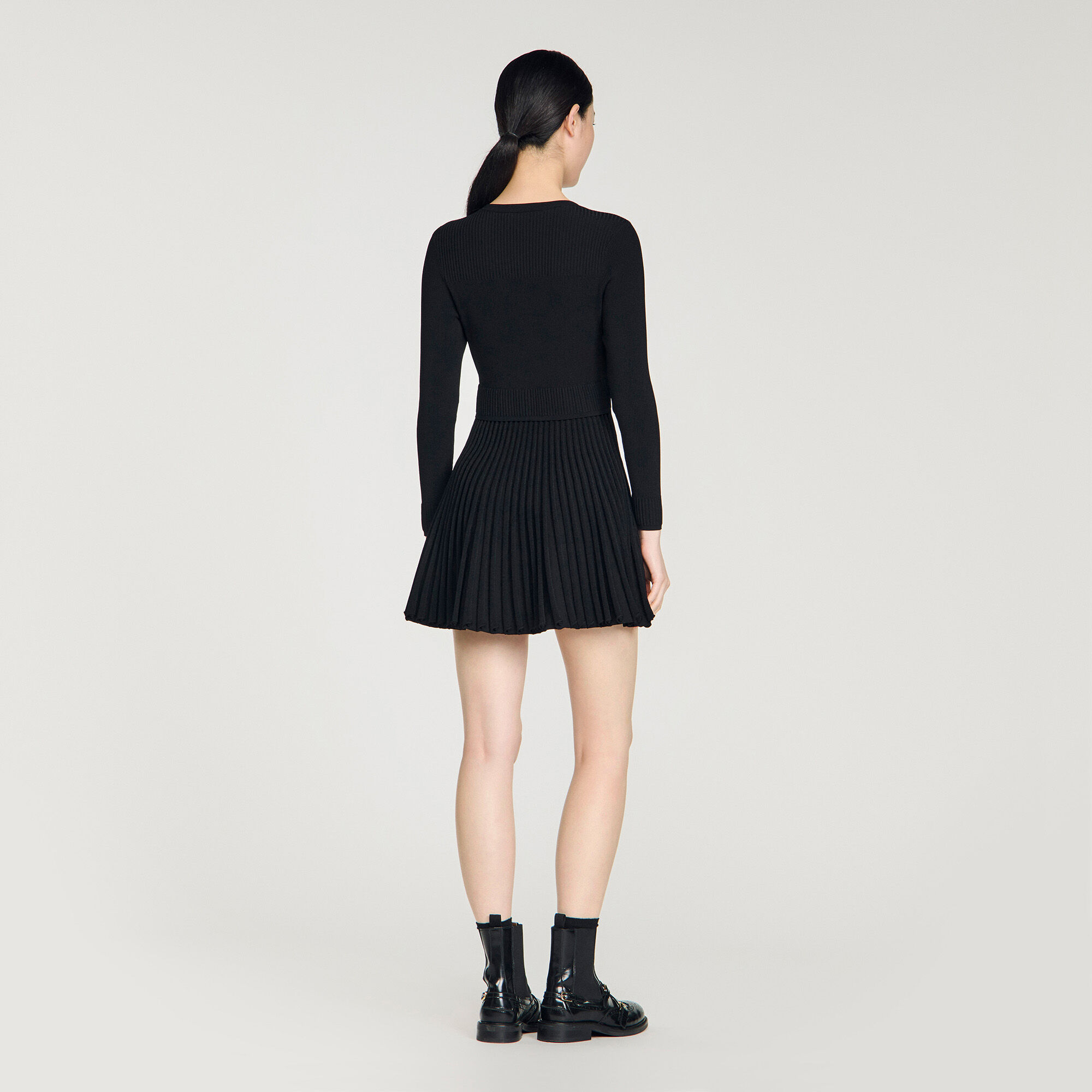 Vestito mini in maglina con pieghe