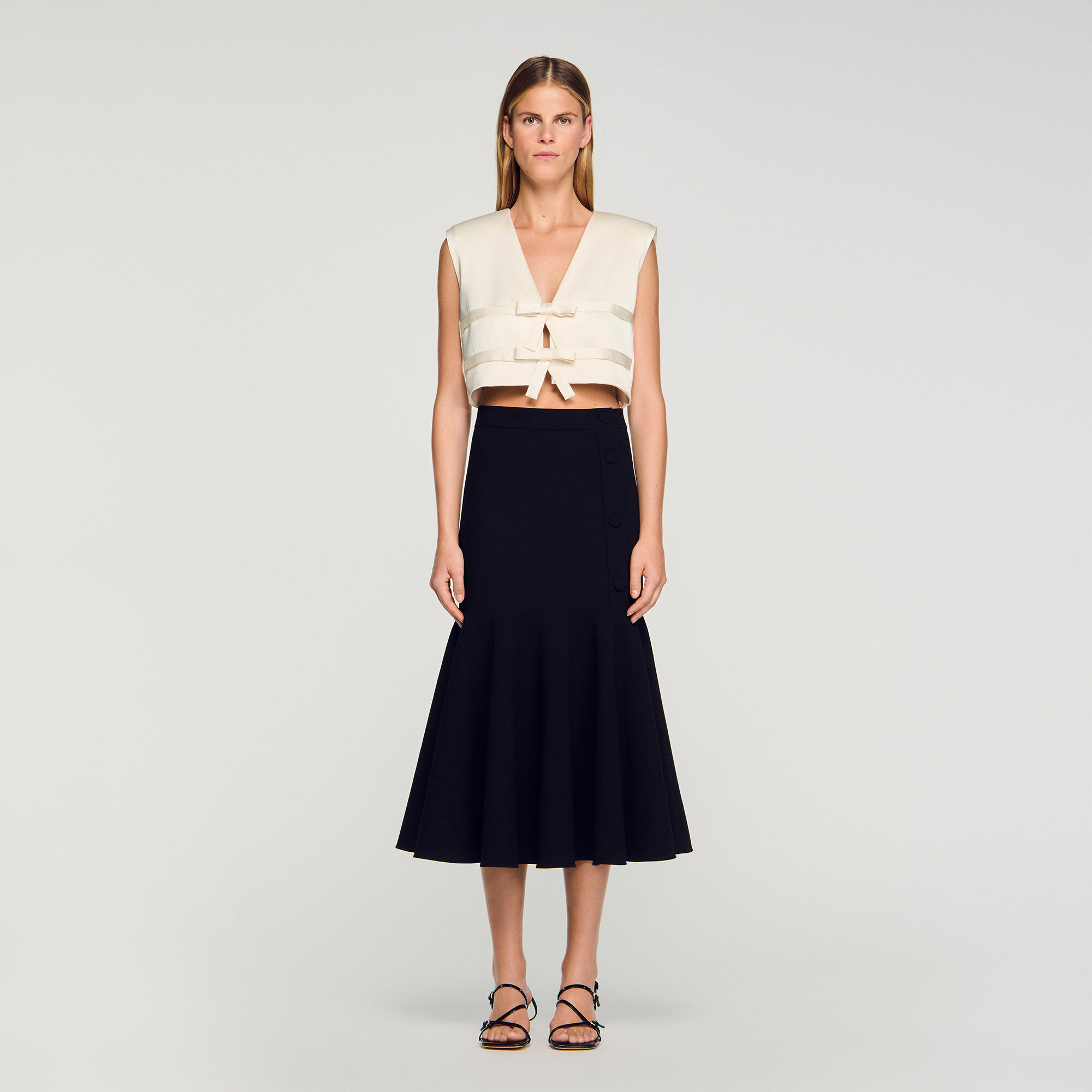 Vestito midi con fiocchi