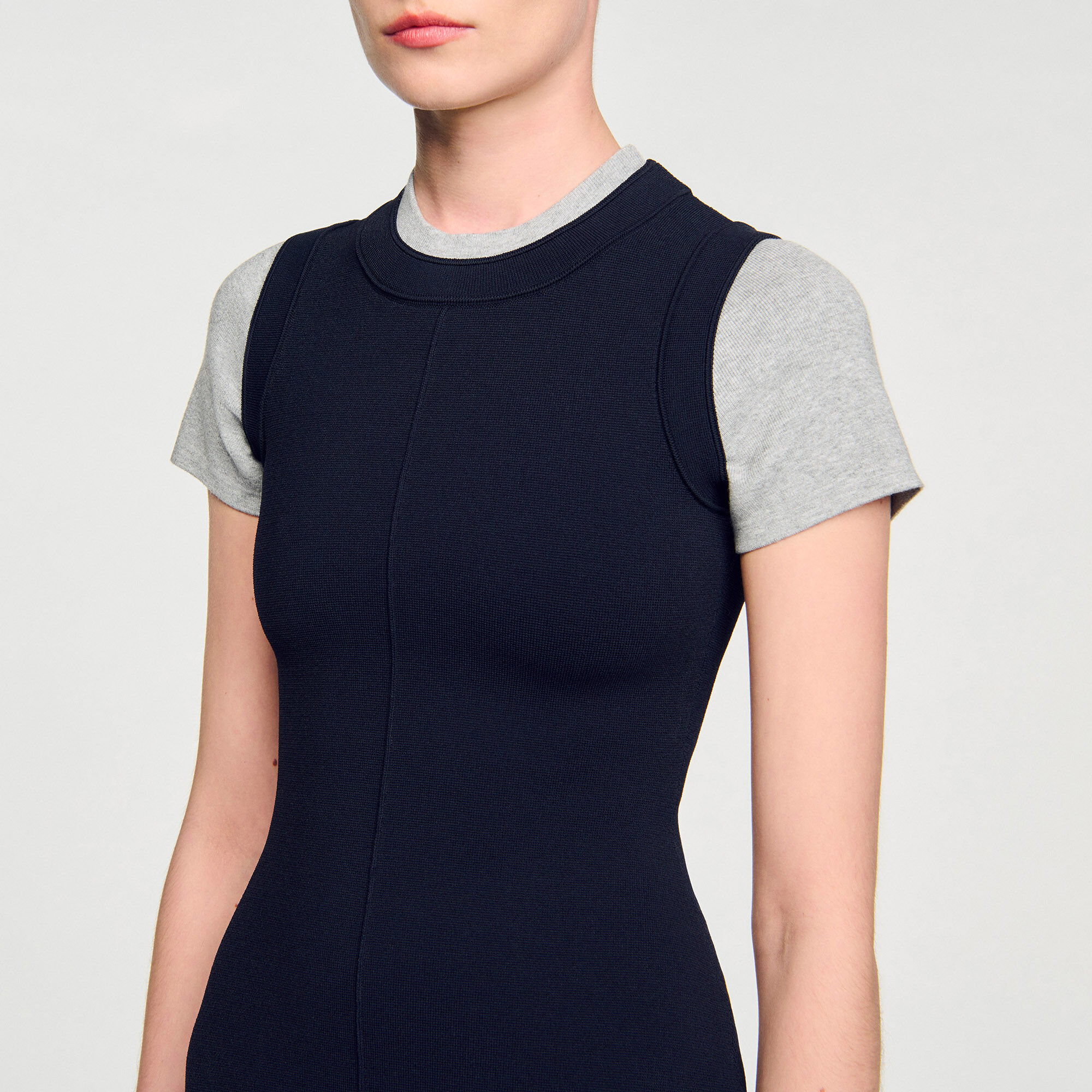 Vestito mini a maglia 2 in 1