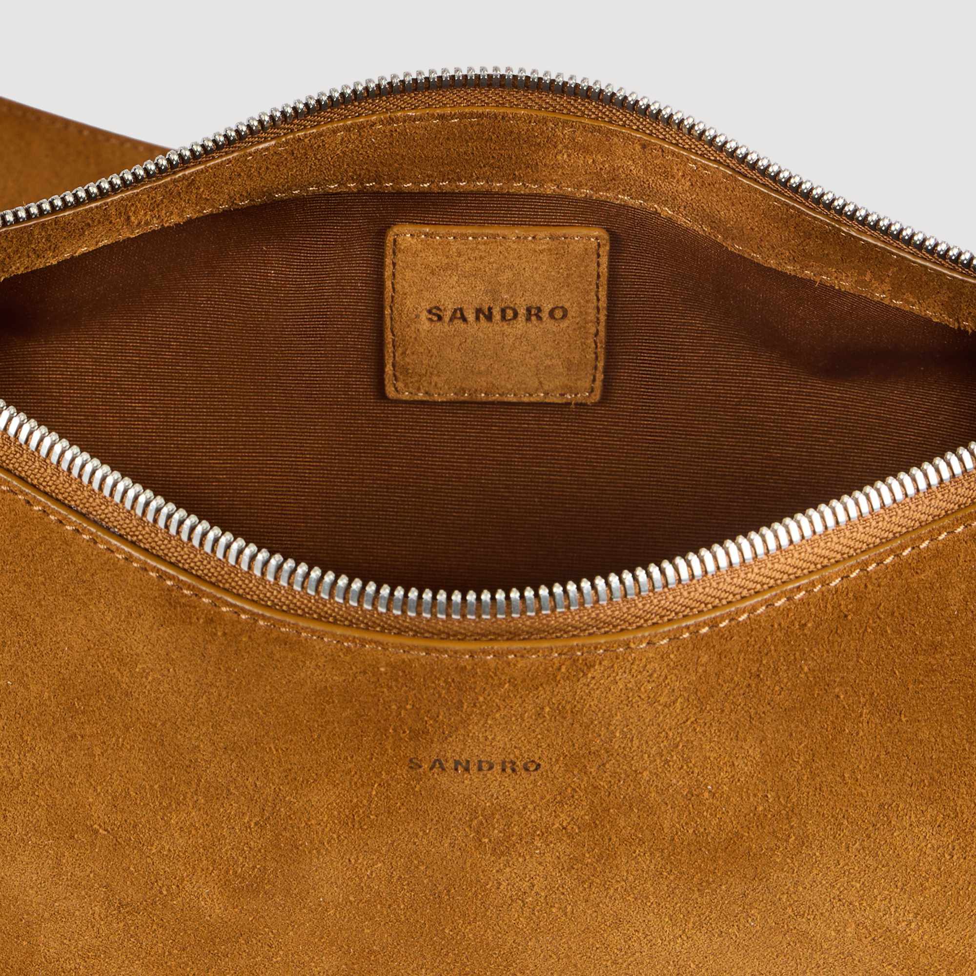 Piccolo hobo in pelle scamosciata con cerniera