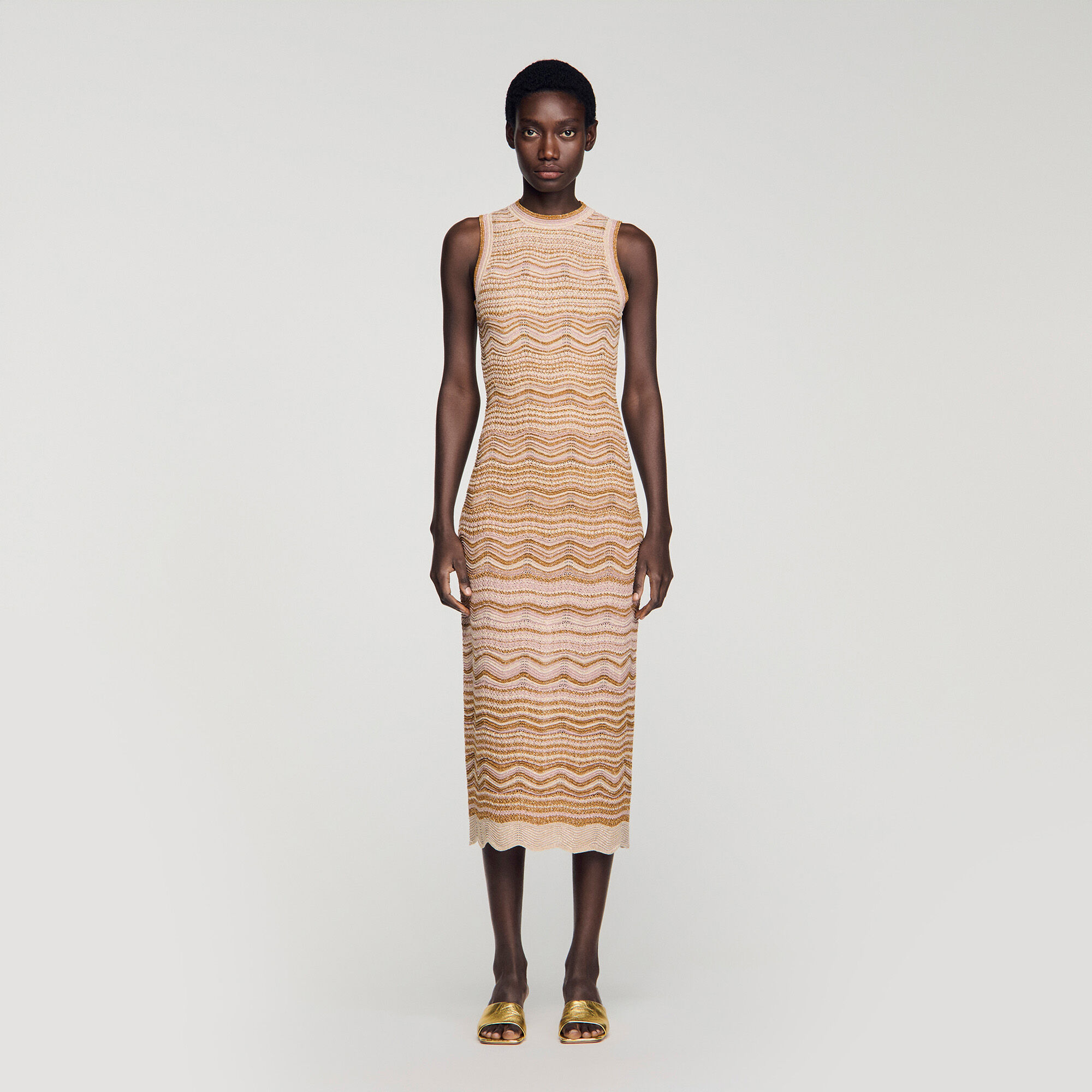 Vestito midi in maglia decorativo