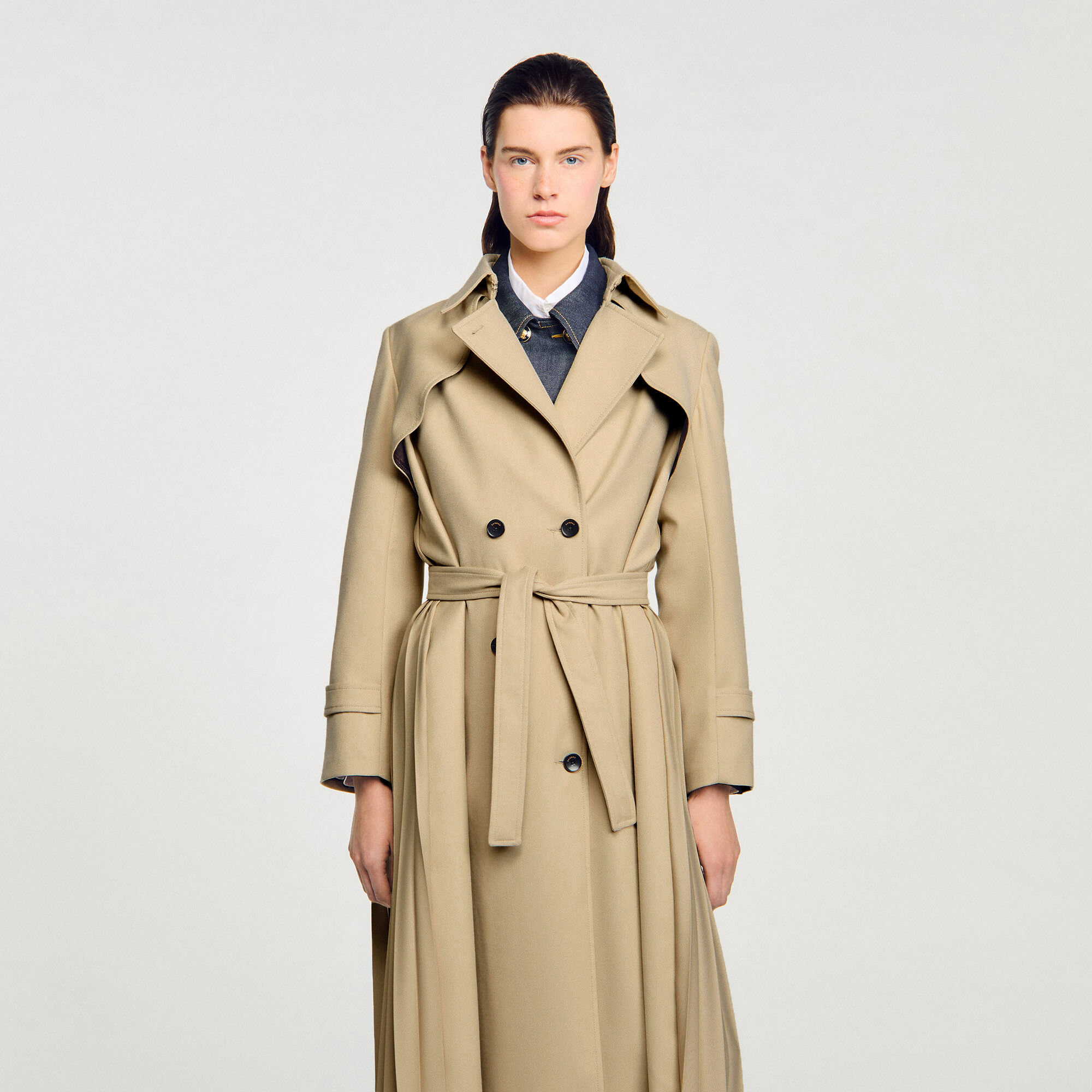 Trench doppio petto con cintura