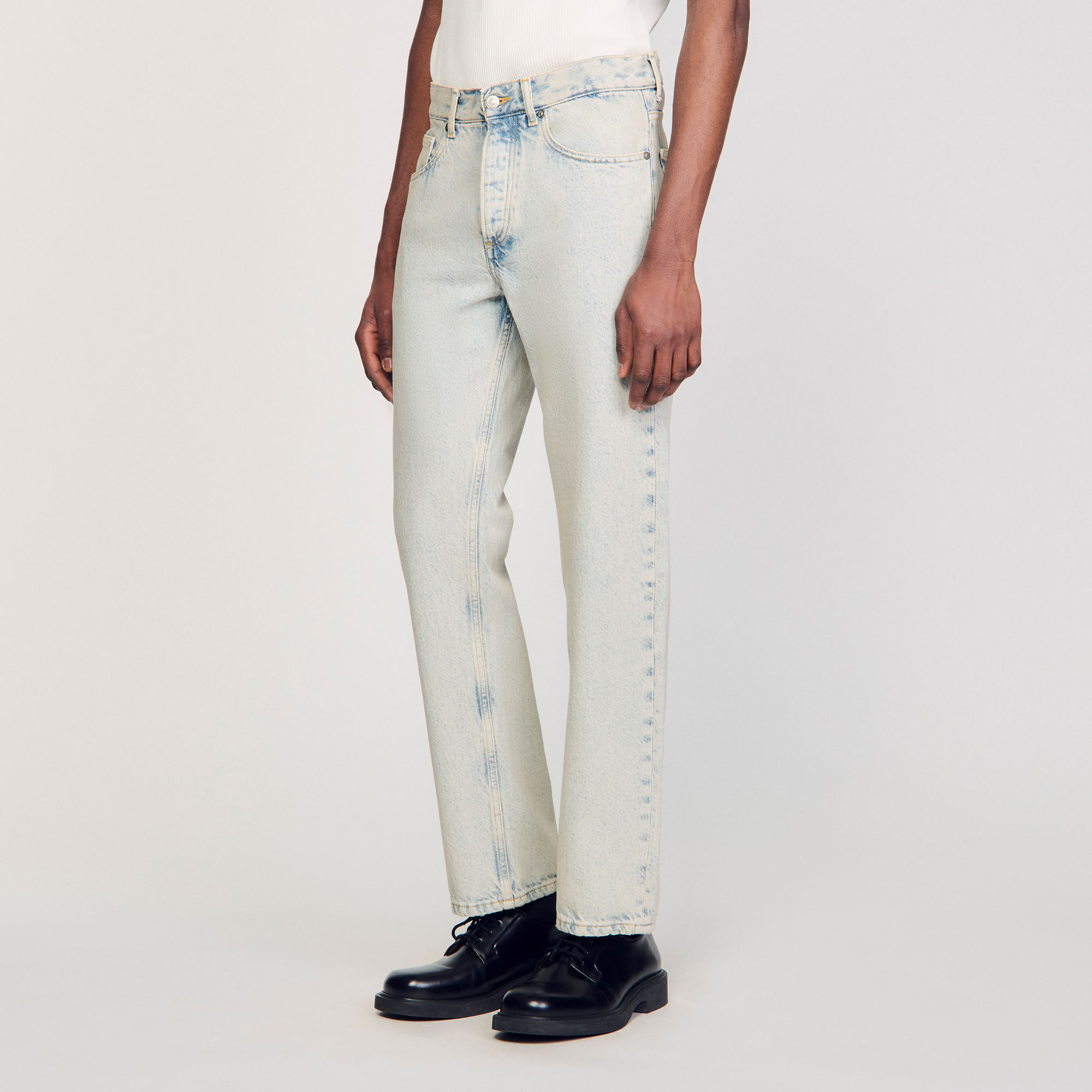 Jeans dritti sbiaditi