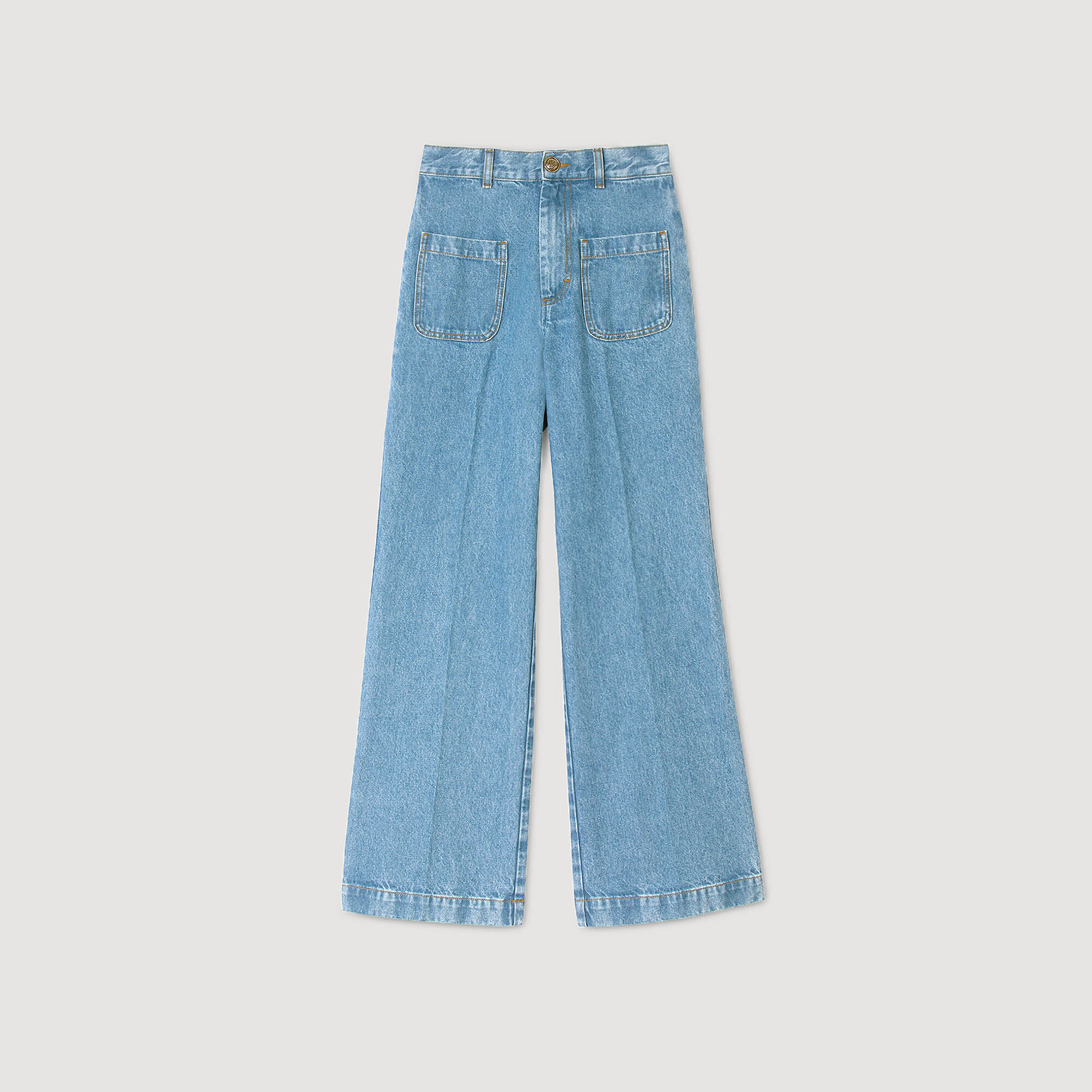 Jeans a vita alta e gamba larga