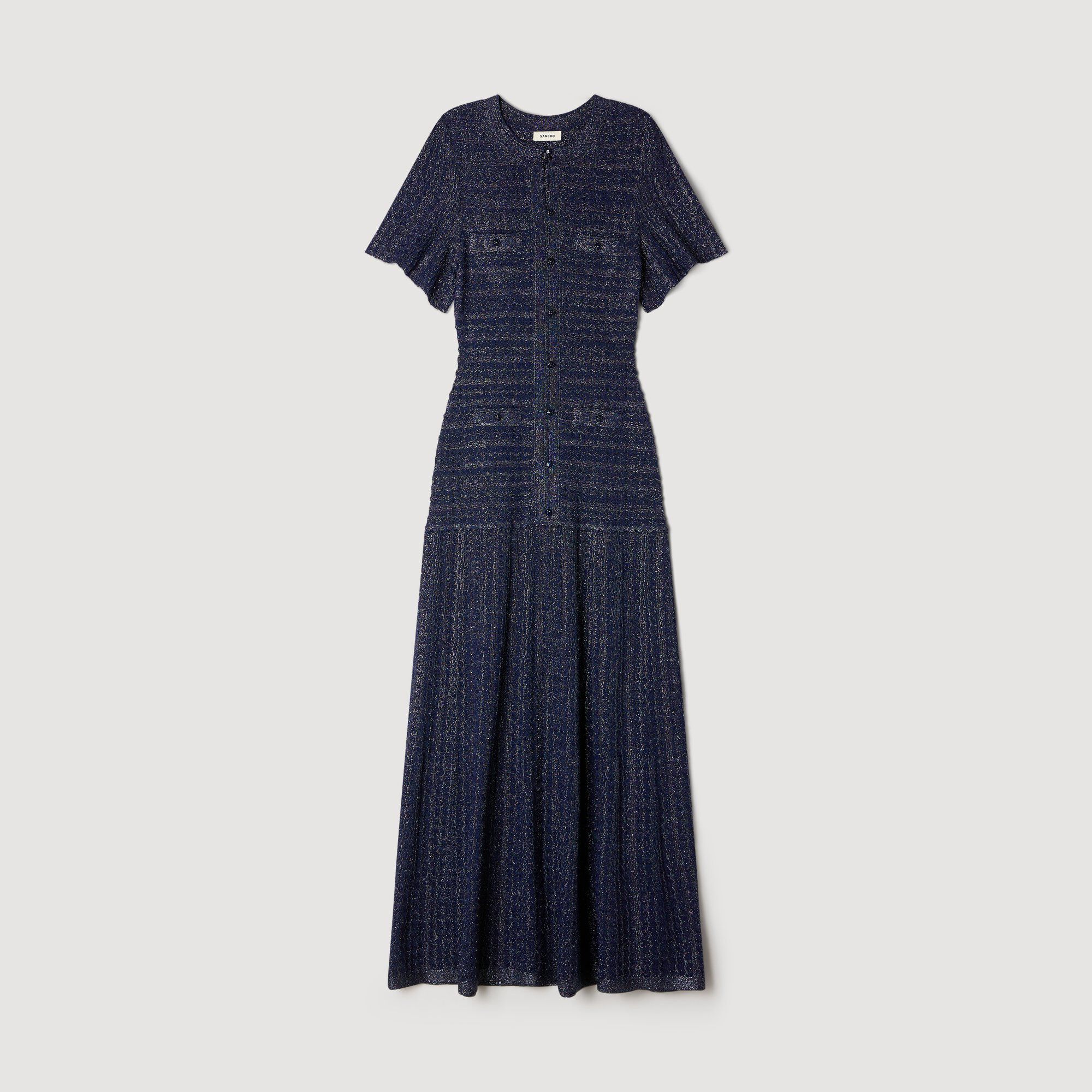 Abito maxi in maglia con strass