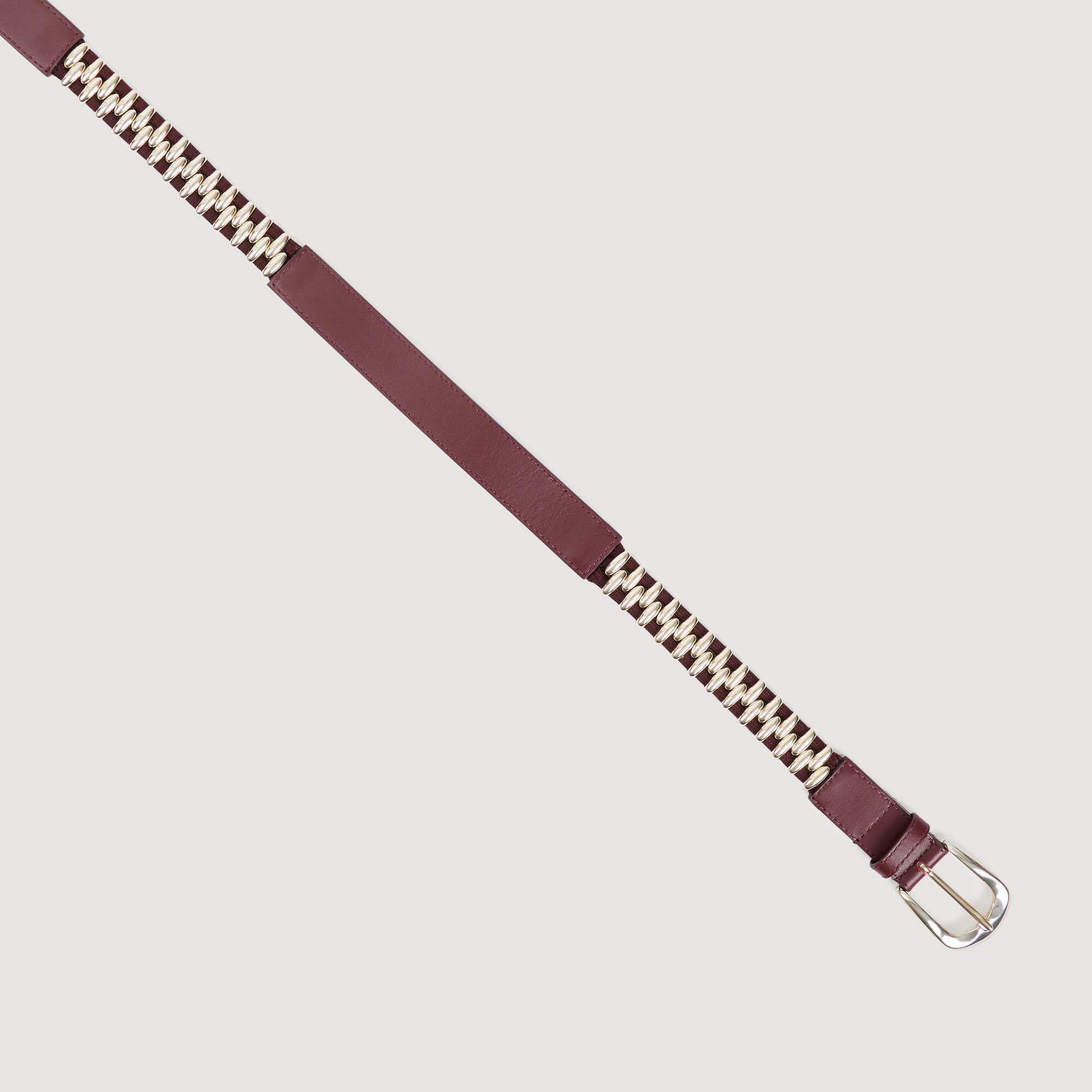 Cinturón in pelle e metallo