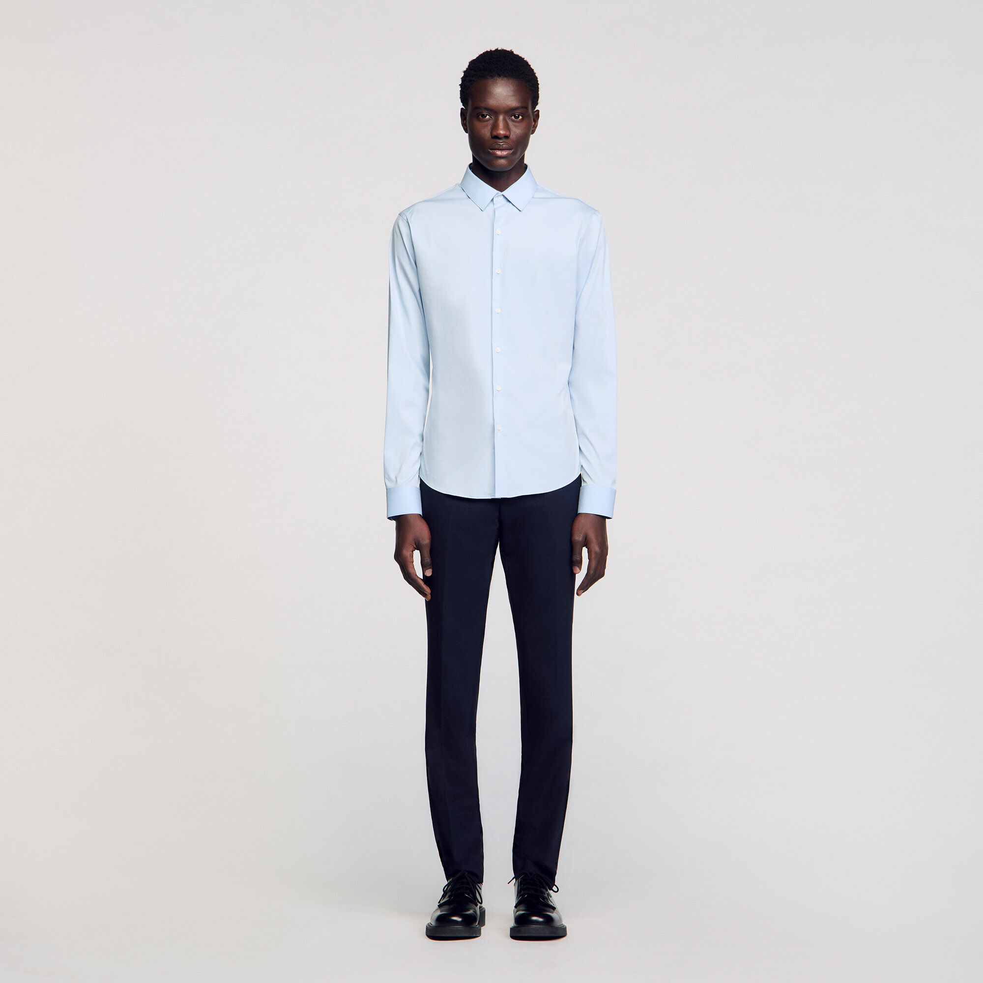 Camicia in cotone elasticizzato aderente