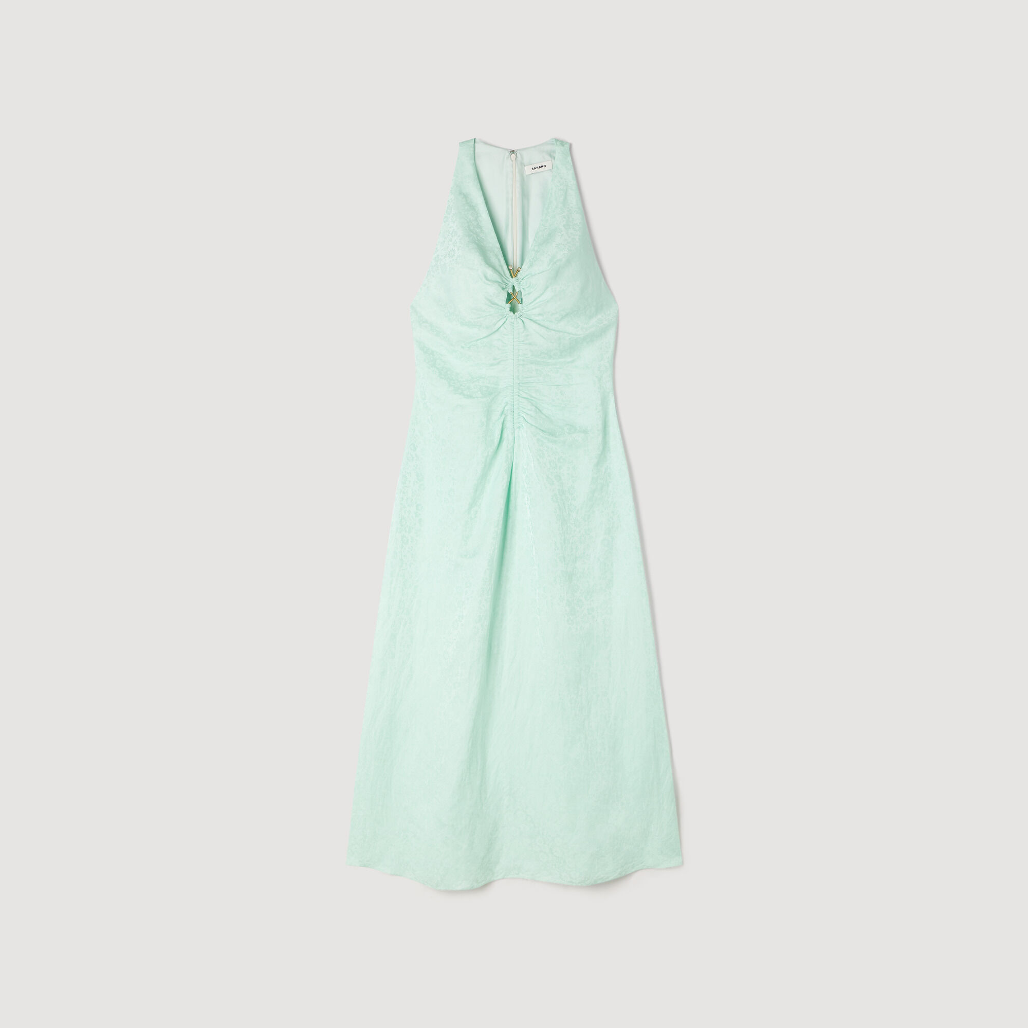 Vestito lungo floreale a scollo a V