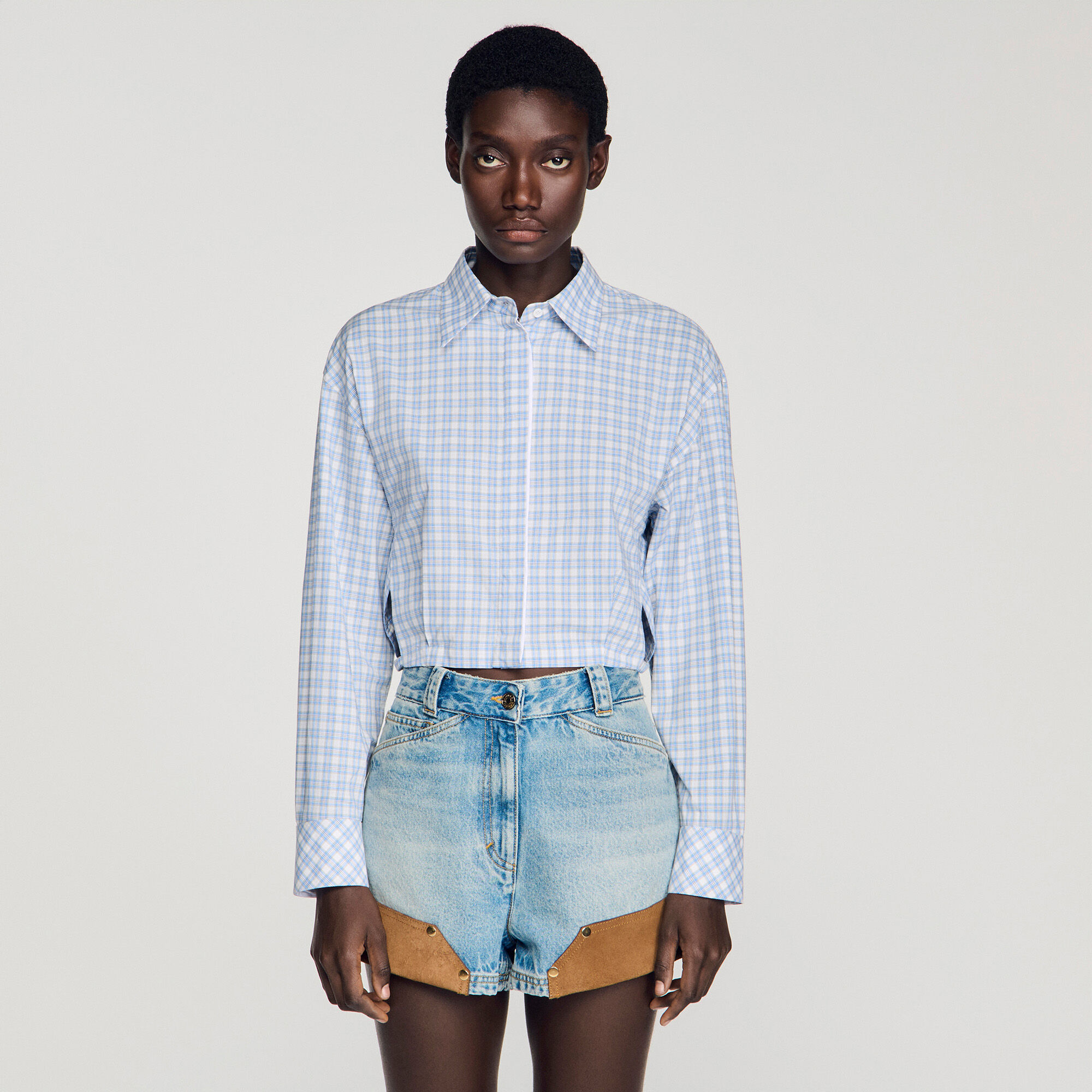 Camicia corta a quadri