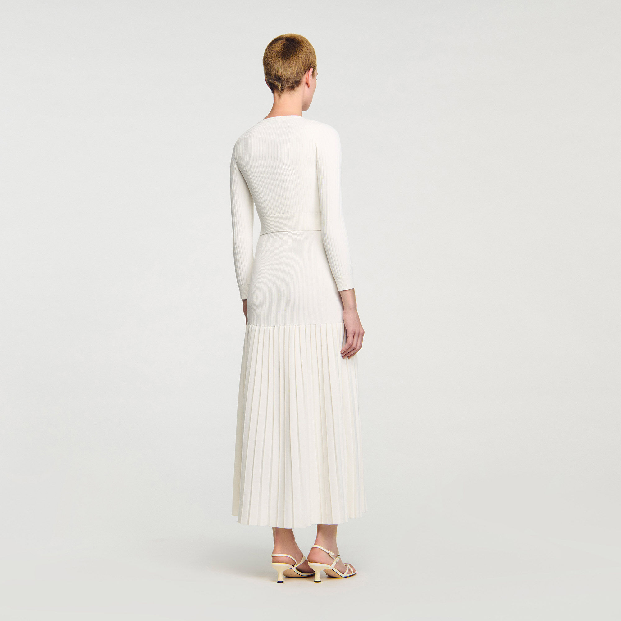 Cardigan corto in maglia a coste